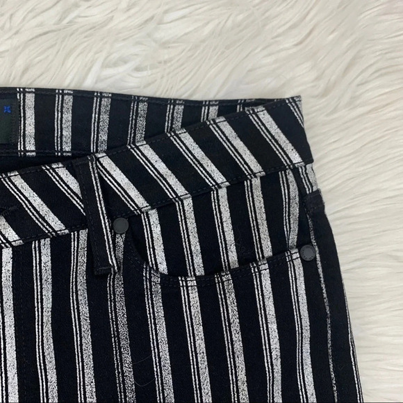 NWOT PAIGE Colette Crop Flare Jeans Silver Stripe Denim Casual Women’s 29 - Picture 9 of 15